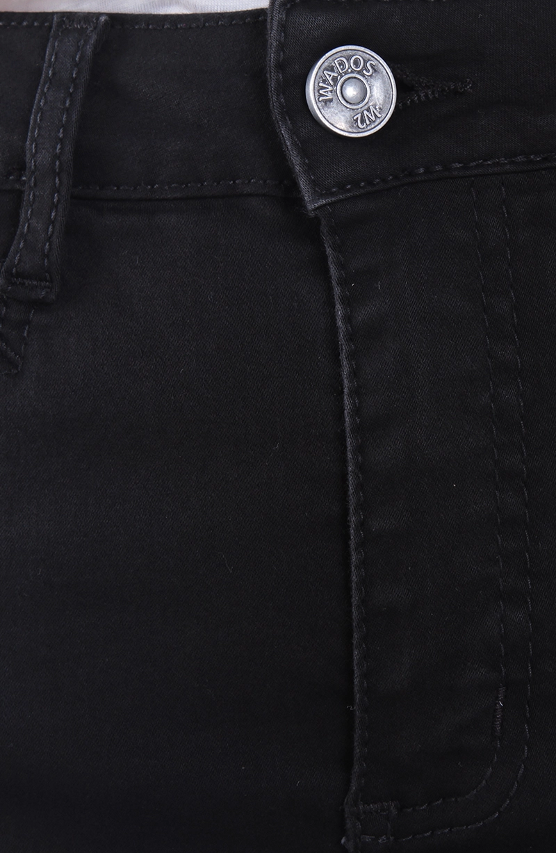 JEANS MUJER RECTO TIRO ALTO BASICO PRETINA UN BOTON - 2