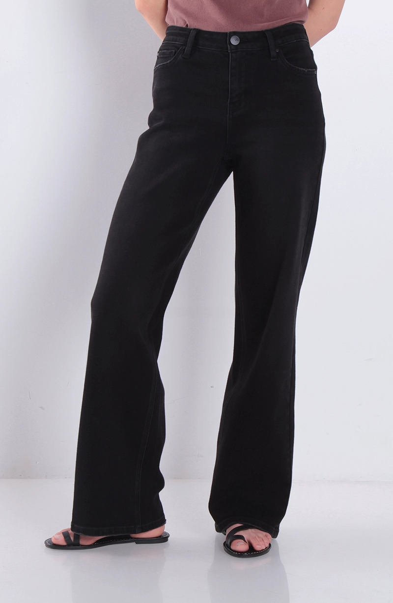 JEANS MUJER RECTO TIRO MEDIO PRETINA BASICA 1 BOTON - 1