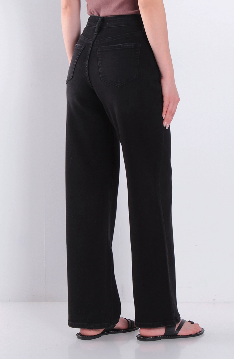 JEANS MUJER RECTO TIRO MEDIO PRETINA BASICA 1 BOTON - 4