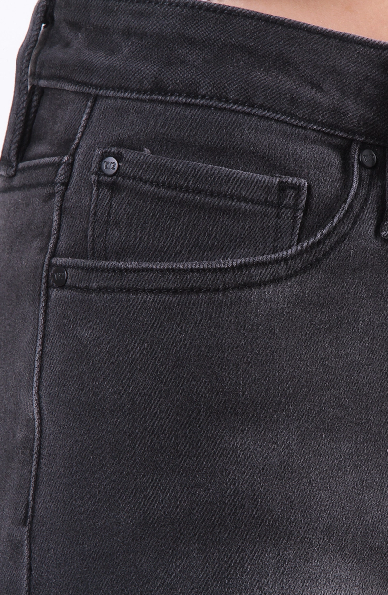 JEANS MUJER  WIDE LEG TIRO ALTO PRETINA  BASICA 1 BOTON - 2