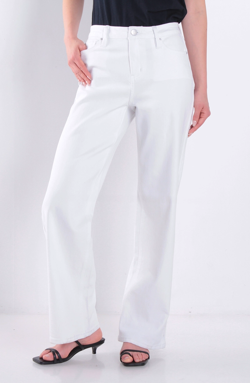 JEANS MUJER RECTO TIRO MEDIO PRETINA BASICA 1 BOTON - 1