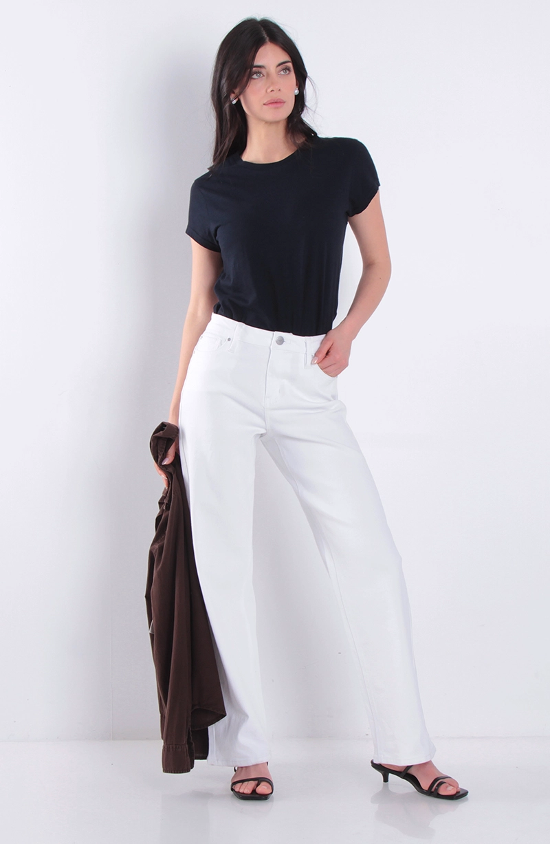 JEANS MUJER RECTO TIRO MEDIO PRETINA BASICA 1 BOTON - 3