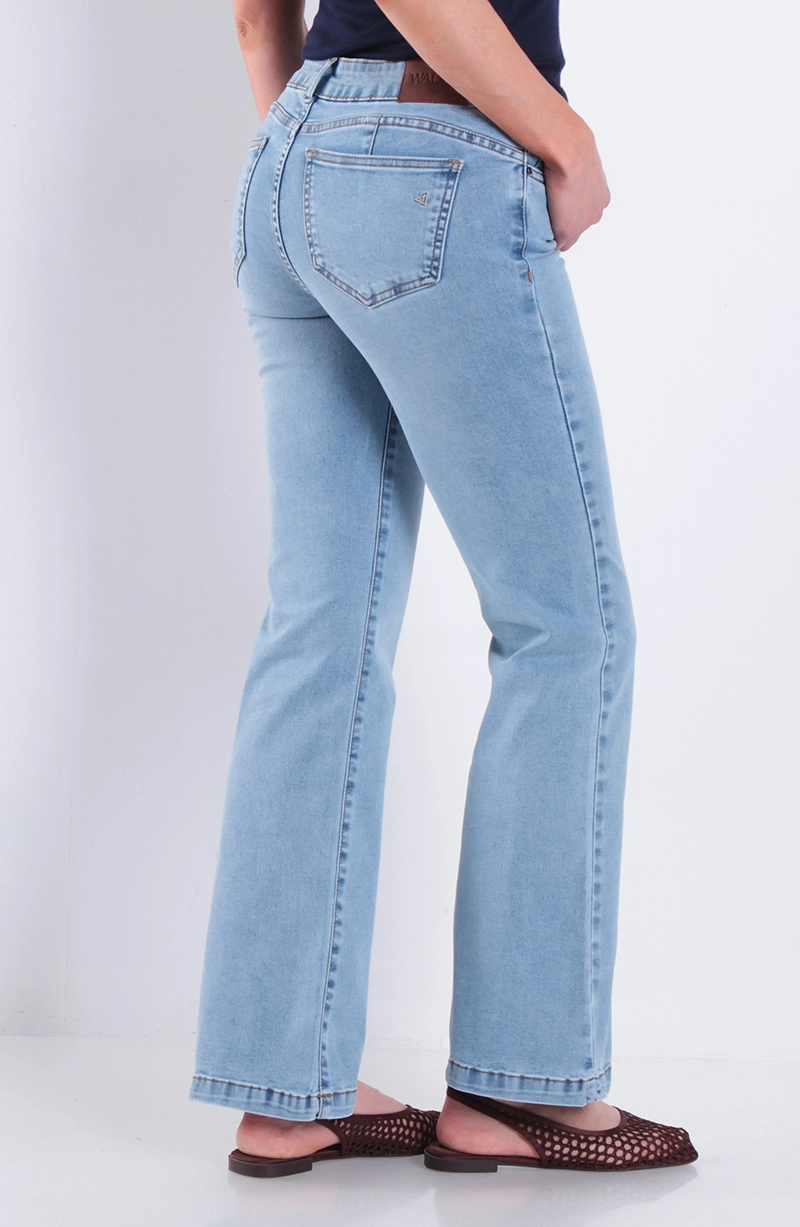 JEANS MUJER RECTO TIRO BAJO PRETINA BASICA UN BOTON - 4