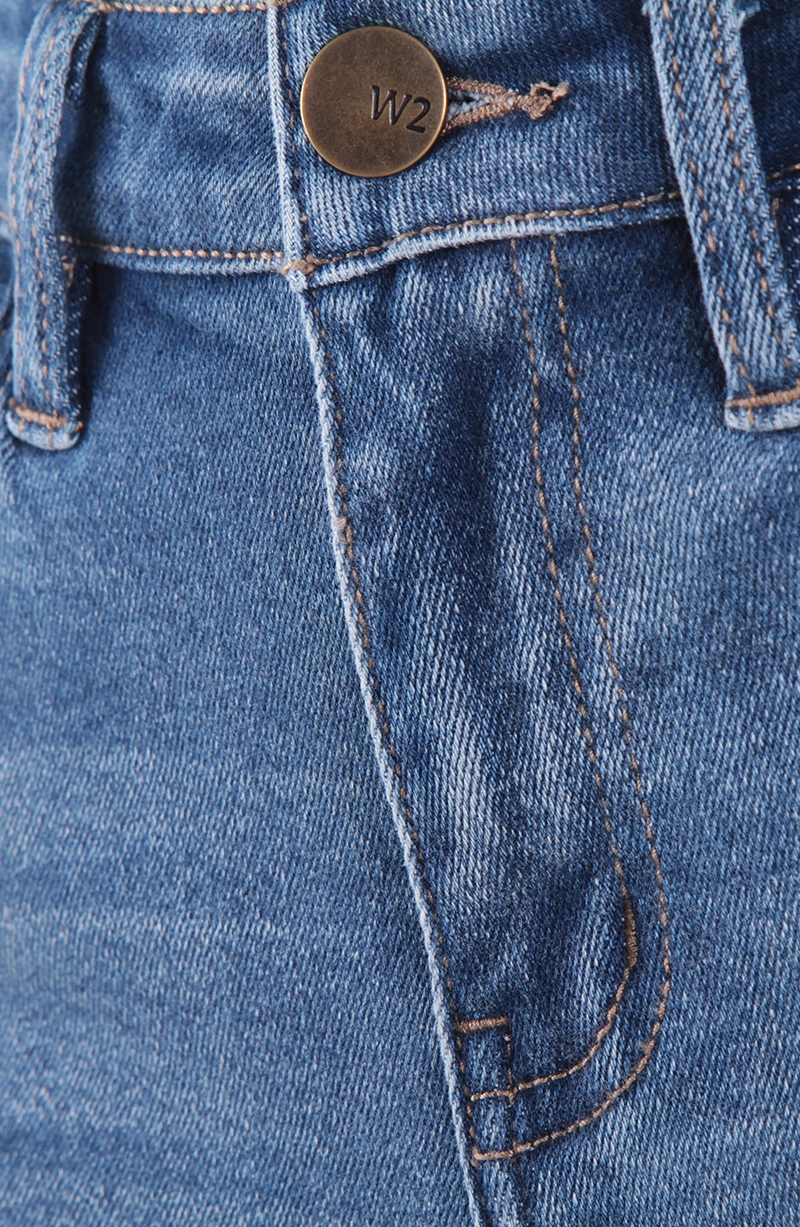 JEANS MUJER WIDE LEG TIRO ALTO PRETINA BASICA 1 BOTON - 2