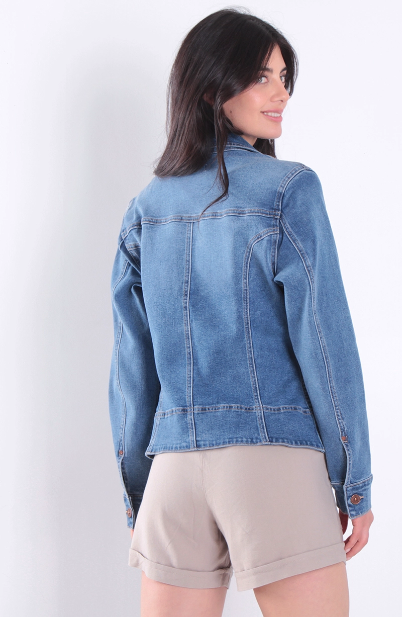 CHAQUETA DENIM MANGA LARGA ABOTONADA EN DELANTERO - 4