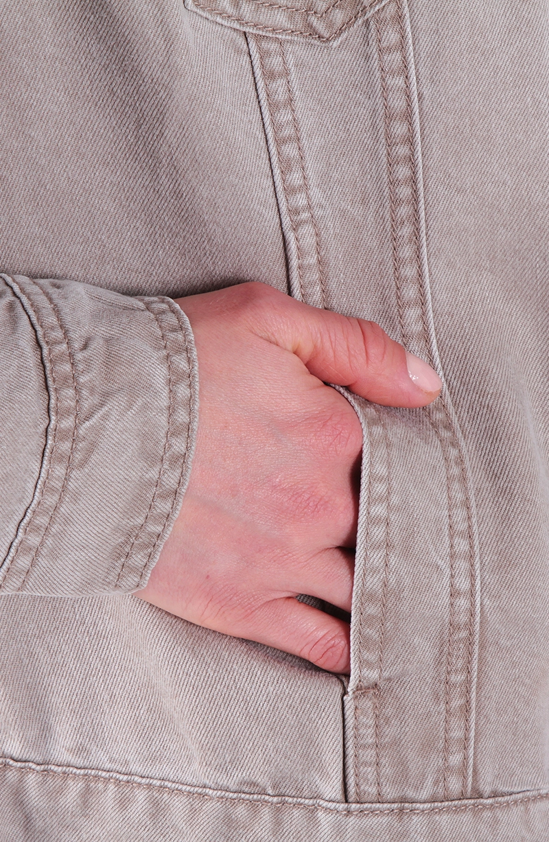 CHAQUETA LYOCELL MANGA LARGA ABOTONADA EN DELANTERO - 5