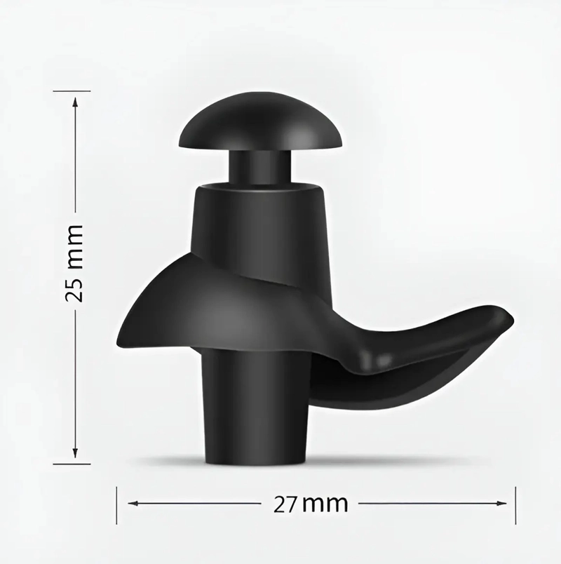 TAPONES PARA OIDOS DE SILICONA / SURF / NATACION / KITE - NEGRO - 7