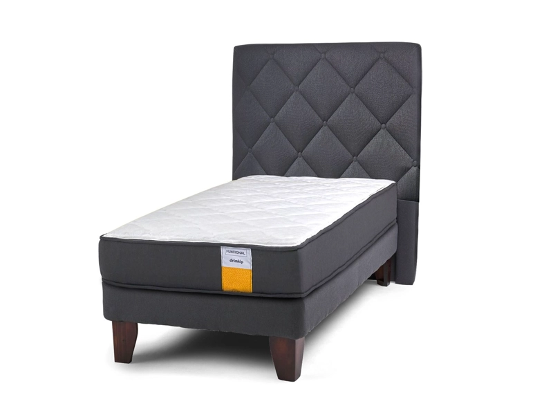 CAMA EUROPEA FUNCIONAL + RESPALDO ROMBOS 1,5 PLAZAS DRIMKIP - 1