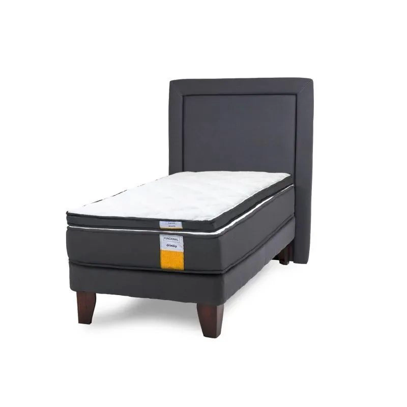 CAMA EUROPEA FUNCIONAL 1.5 PLAZAS + RESPALDO + TOPPER DRIMKIP - 1