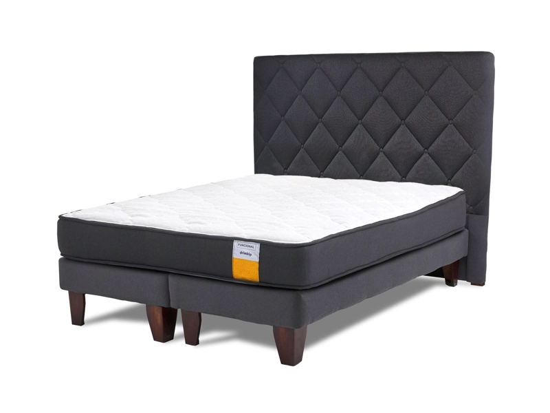 CAMA EUROPEA FUNCIONAL + RESPALDO ROMBOS 2 PLAZAS DRIMKIP - 1