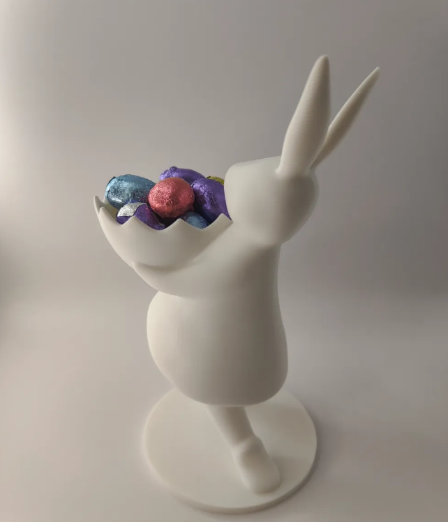 FIGURA CONEJO DE PASCUA CON TAZON PARA HUEVOS - 2