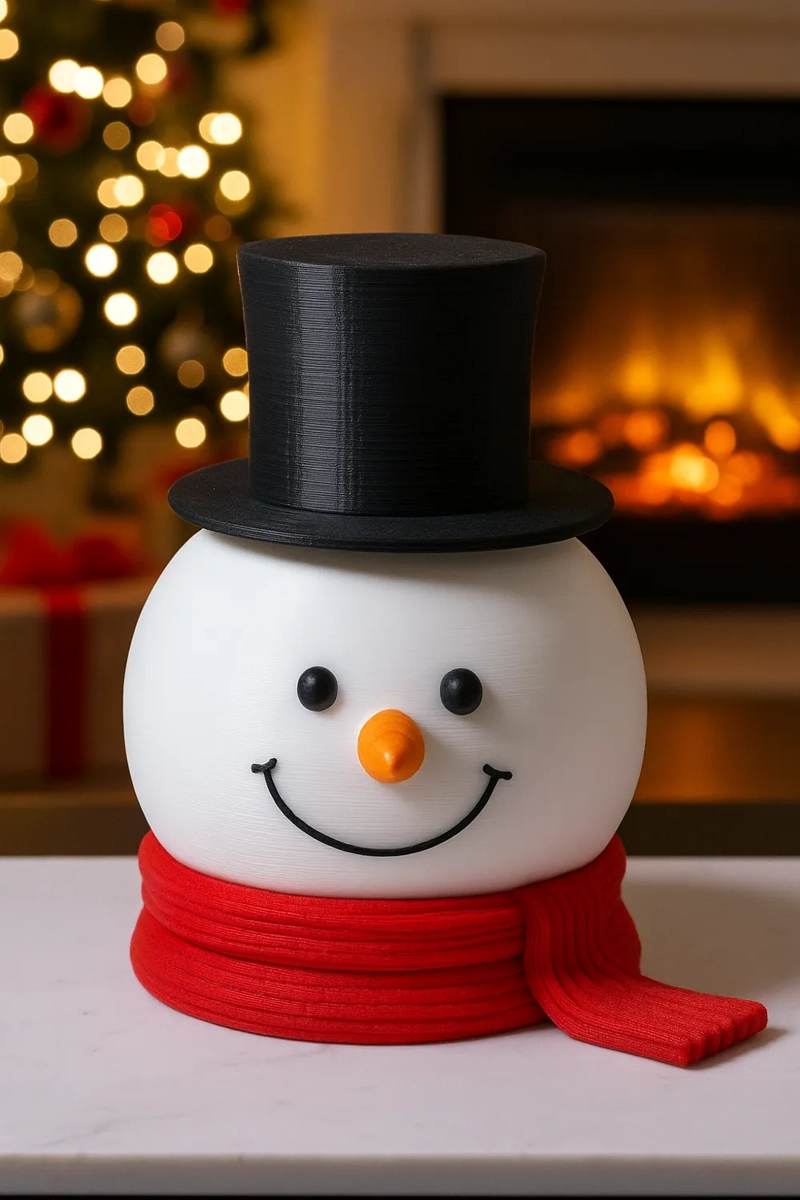 BOWL DE COCINA NAVIDAD - MUÑECO DE NIEVE CON SOMBRERO MULTICOLOR - 3