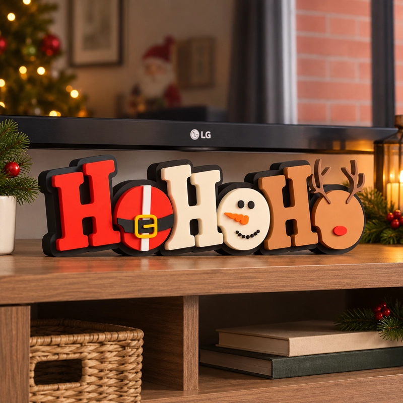 Letrero Navideño 3D HO HO HO Decorativo para Hogar - 1