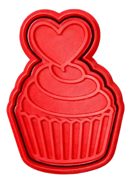 CORTADOR DE GALLETAS CUPCAKE DEL AMOR ROJO - 1
