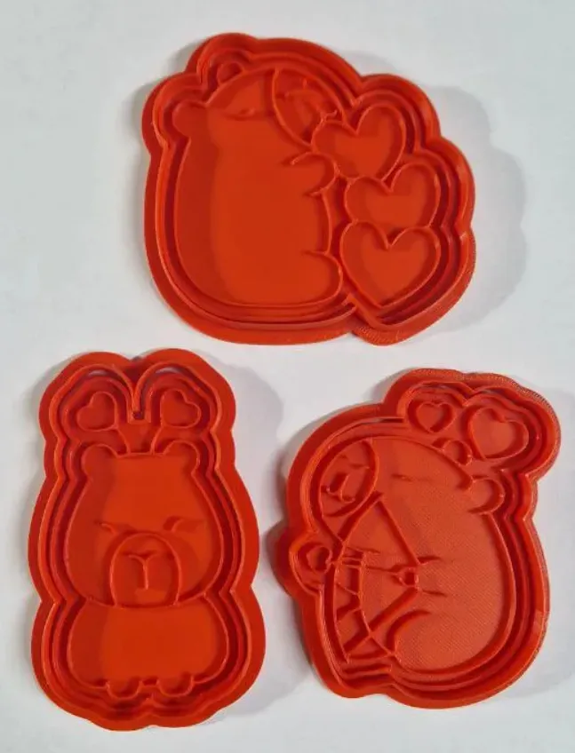CORTADORES DE GALLETAS DE CAPIBARA - SAN VALENTIN ROJO - 2