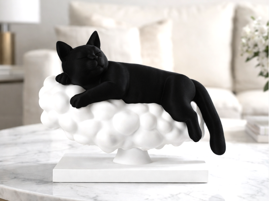 ESCULTURA - GATO NUBE DE SUEÑO - 1