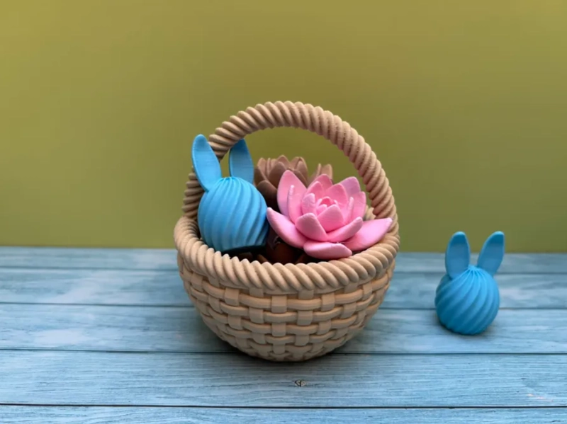 CESTA DE PASCUA PEQUEÑA TEJIDA - 1