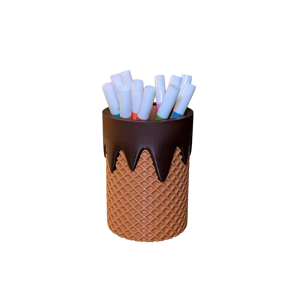 ORGANIZADOR DE ESCRITORIO - CONO DE HELADO CHOCOLATE - 1