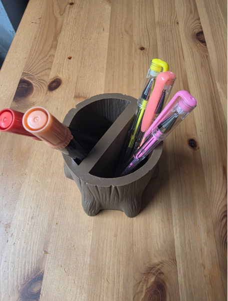 ORGANIZADOR DE ESCRITORIO MULTIUSOS TRONCO DE ARBOL - 1