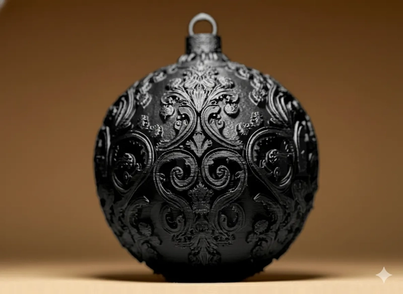 ESFERA DECORATIVA - ART NOVEAU NAVIDAD NEGRO / ART NOVEAU - 1