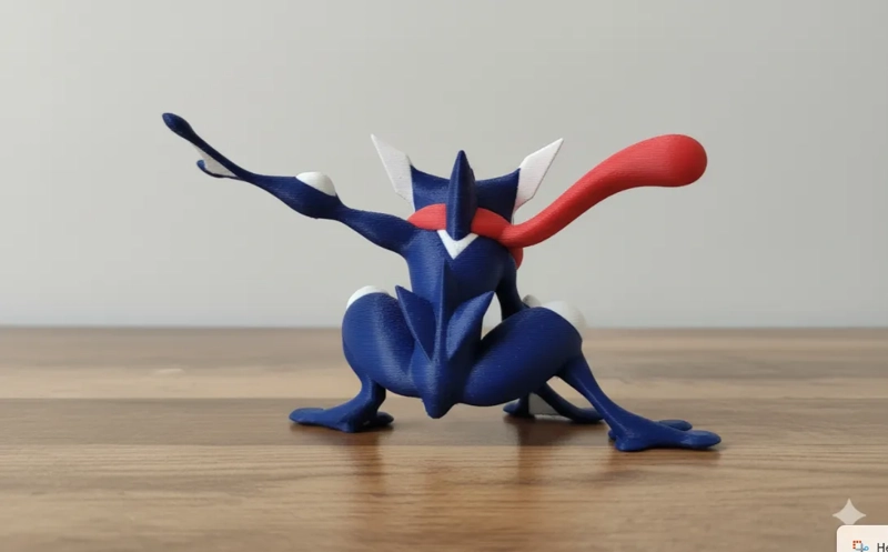 FIGURA DECORACION- POKEMON GRENINJA AZUL ROSADO Y BLANCO - 2