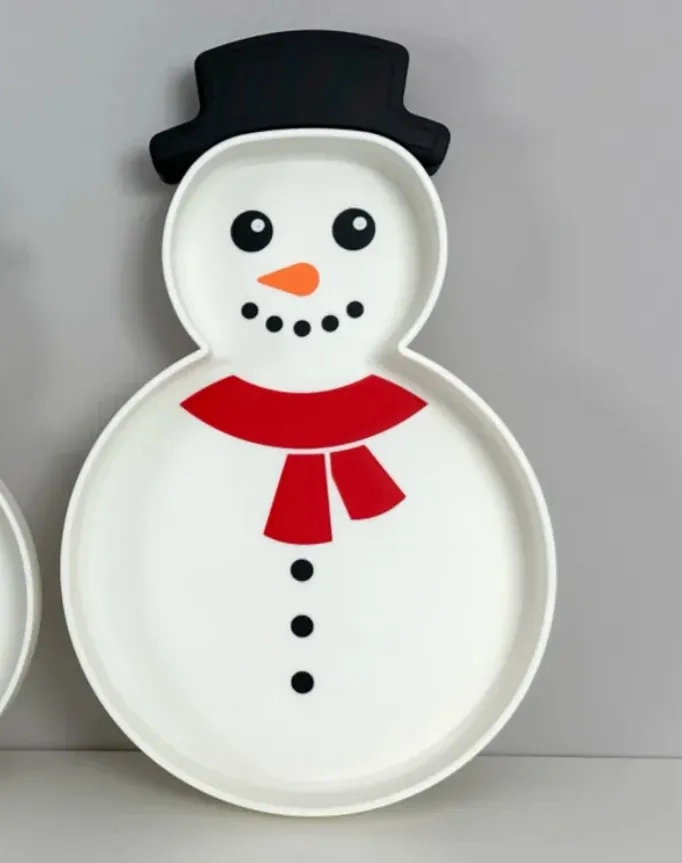 ADORNO - PLATO MUÑECO DE NIEVE PARA APERITIVOS - 1