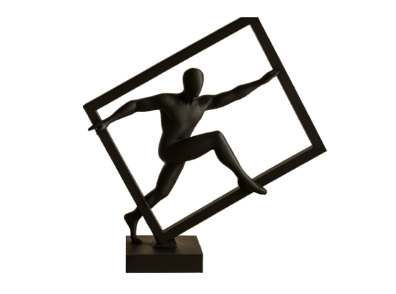 ESCULTURA- ATLETA ABSTRACTO EN CUBO - 1