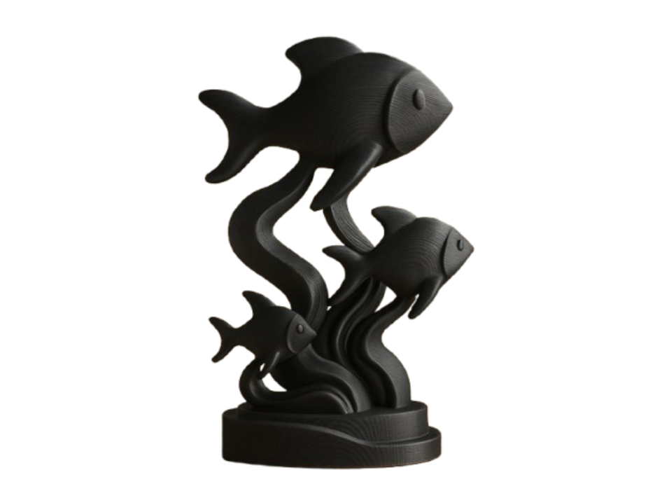 ESCULTURA- FAMILIA DE PECES - 1