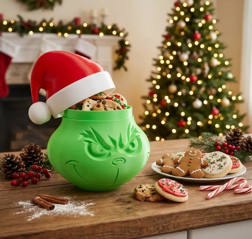 DECORACION GUARDA GALLETAS GRINCH - 1