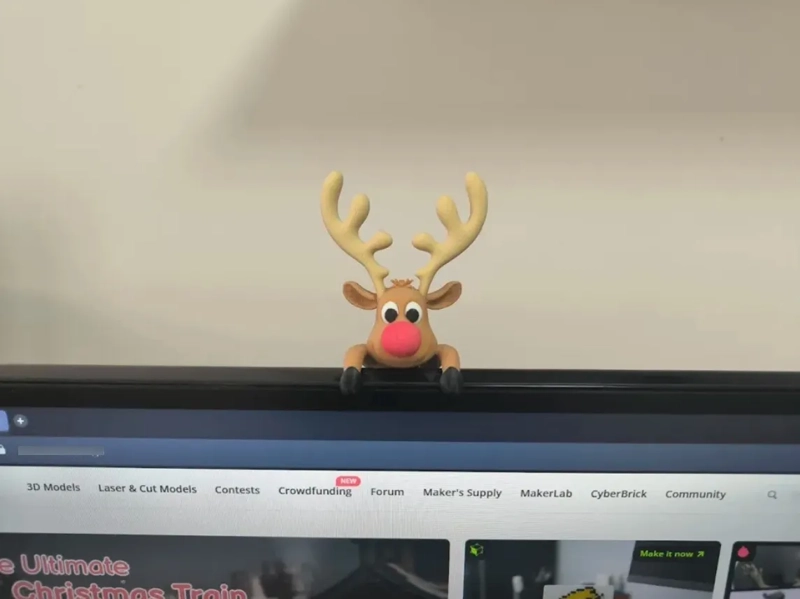 DECORACION NAVIDAD - RODOLFO EL RENO PARA MONITOR - 2