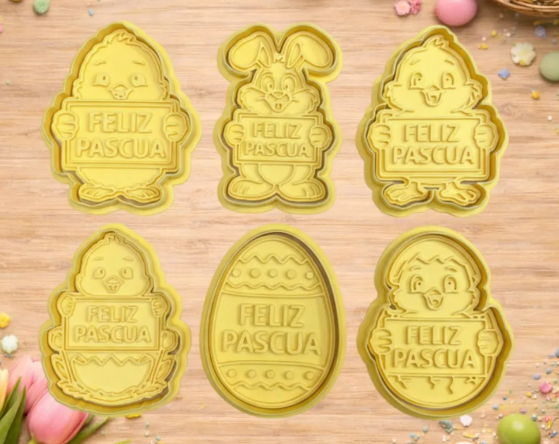 CORTADORES DE GALLETAS - FELIZ PASCUA (PACK 6 UN) - 2