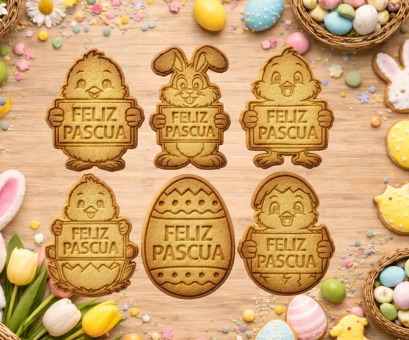 CORTADORES DE GALLETAS - FELIZ PASCUA (PACK 6 UN) - 3