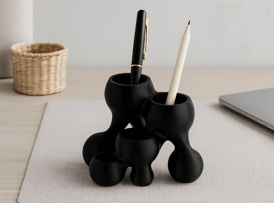 PORTALAPICES MINIMALISTA NEGRO DE ESCRITORIO - 2