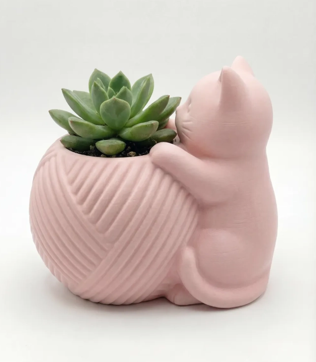 MACETERO REDONDO - FIGURA GATO - 1
