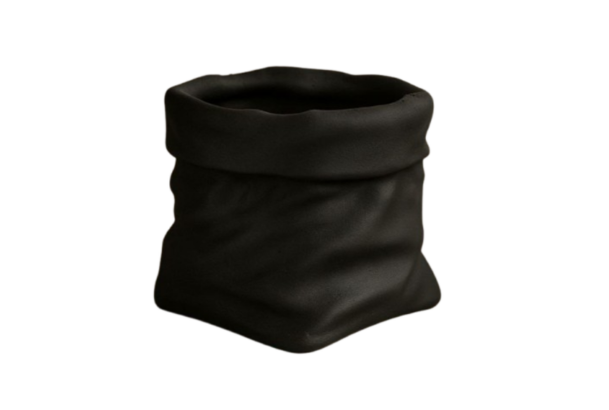 MACETA FORMA DE BOLSA NEGRA - 1