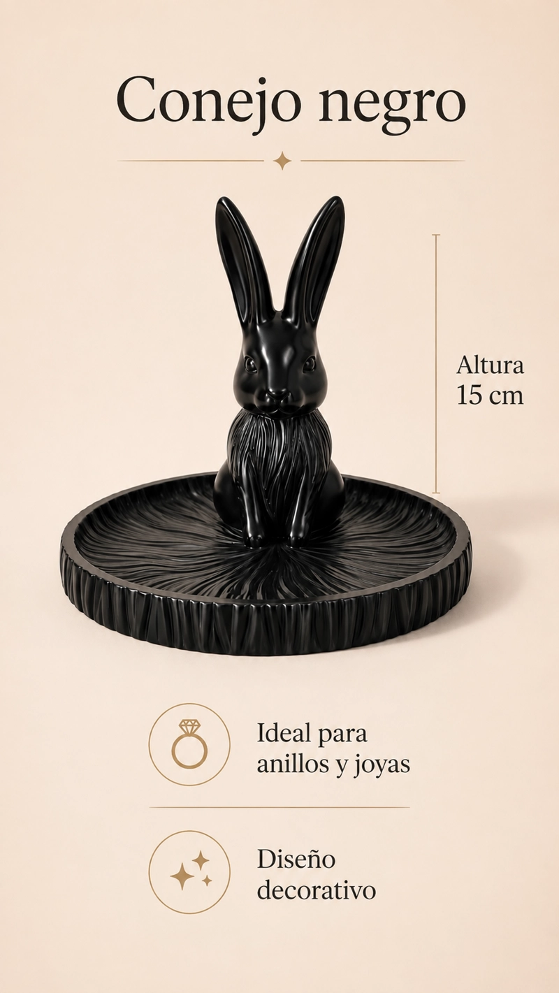 BANDEJA DECORATIVA- CONEJO NOIR - 4