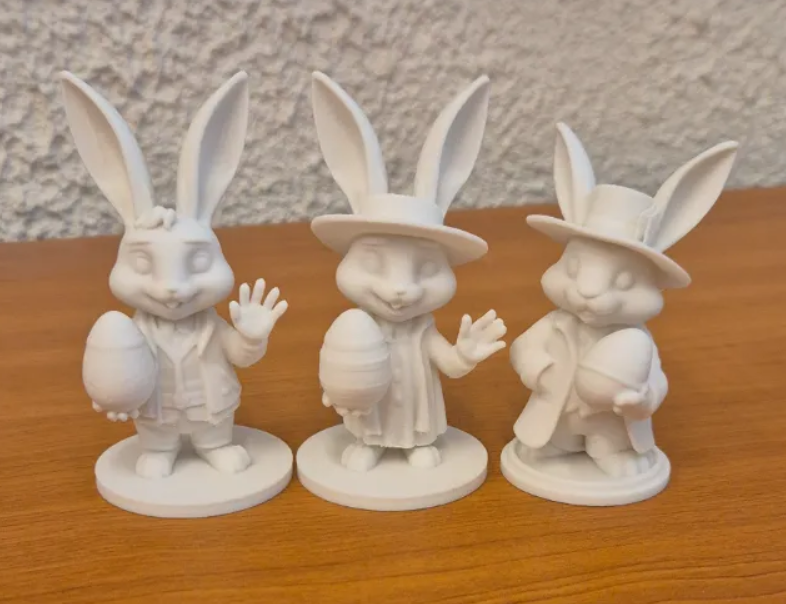 FIGURAS CONEJITOS ELEGANTES DE PASCUA (PACK 3 UN) - 1