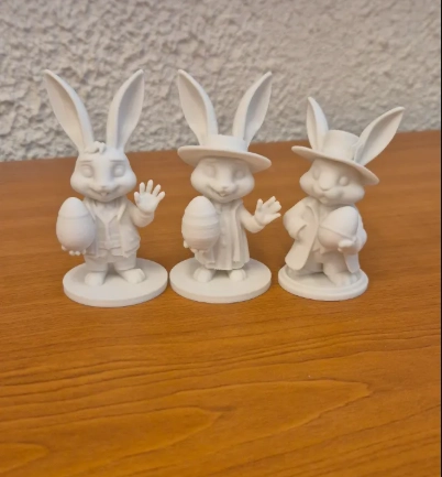 FIGURAS CONEJITOS ELEGANTES DE PASCUA (PACK 3 UN) - 2