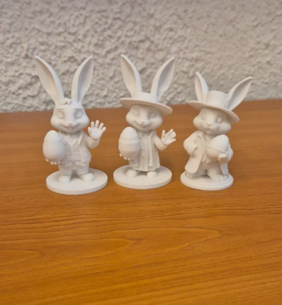 FIGURAS CONEJITOS ELEGANTES DE PASCUA (PACK 3 UN) - 3