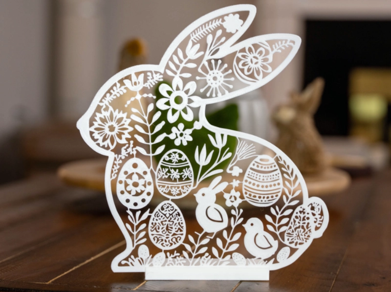 DECORACION SILUETA DE CONEJO DE PASCUA - 1