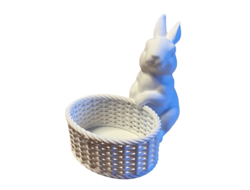 ESCULTURA- CONEJO DE PASCUA CON CANASTA - 1