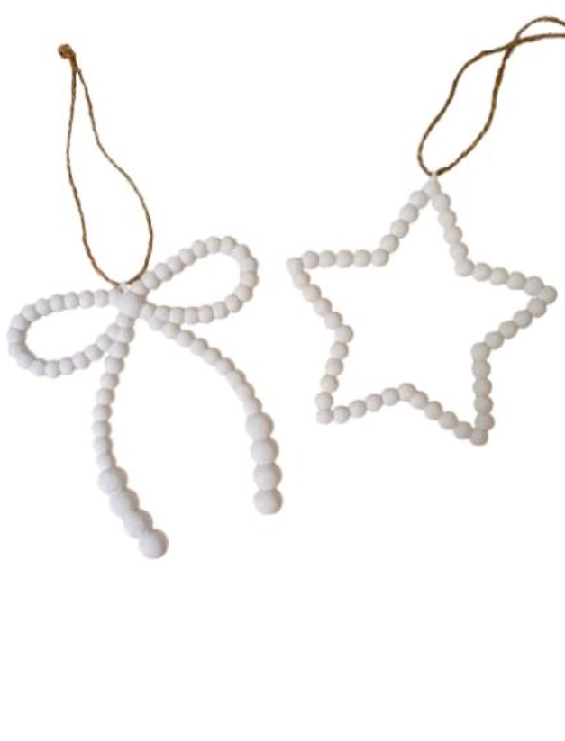 ELEGANTE CONJUNTO DE ADORNOS NAVIDEÑOS DE CUENTAS - 1