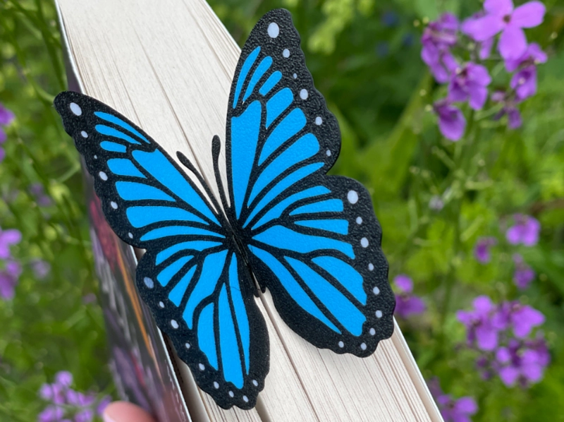 MARCAPAGINAS- MARIPOSA MORPHO AZUL - 1