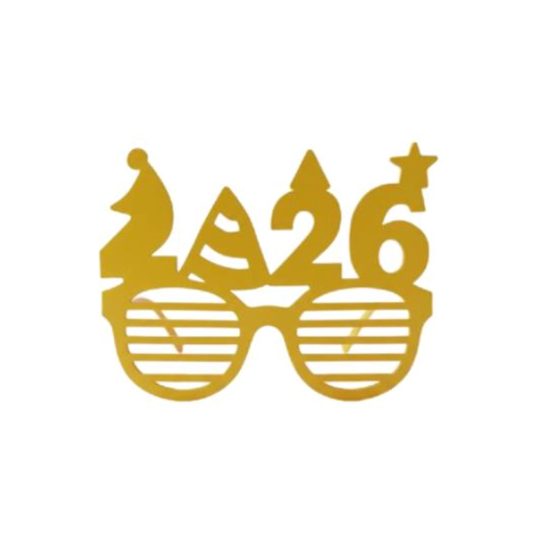 GAFAS DE FIESTA DE AÑO NUEVO 2026 DORADAS - 1