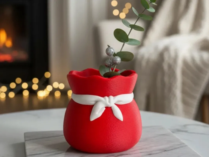 ADORNO NAVIDAD - JARRON EN FORMA DE BOLSA DE REGALO - 2