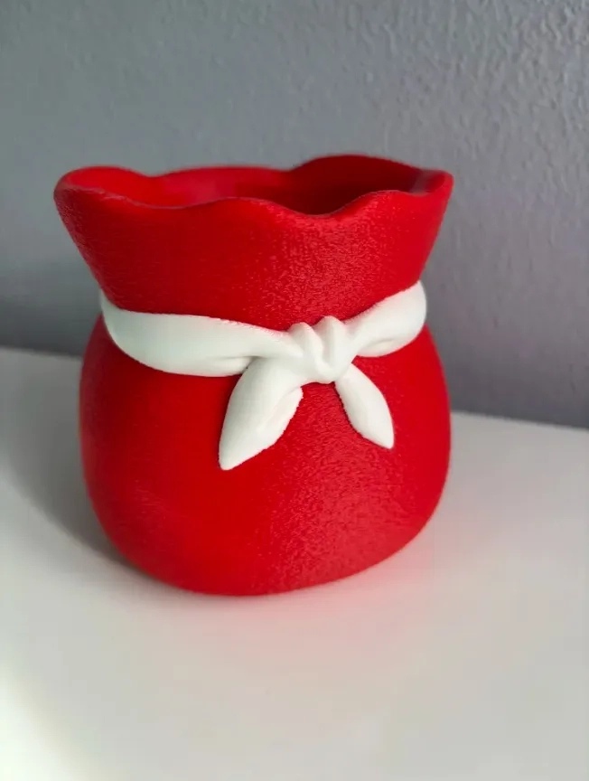 ADORNO NAVIDAD - JARRON EN FORMA DE BOLSA DE REGALO - 3