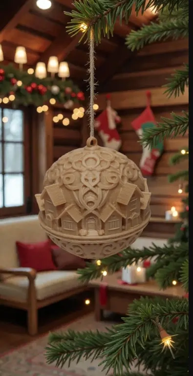 ADORNO NAVIDAD - ESFERA PUEBLO NORDICO - 3