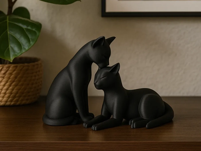 ESCULTURA GATOS MINIMALISTAS EN PAREJA - 1