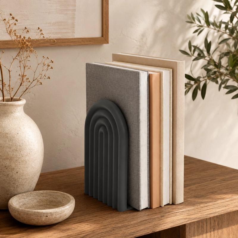 FIGURA DECORATIVA DE SUJETA LIBROS DE ARCO MODERNO - 1
