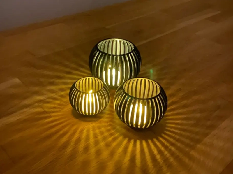 PACK 3 PORTAVELAS LED ELEGANTES - 1